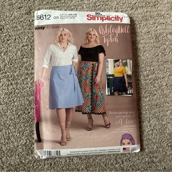 Simplicity easy-to-sew Sewing Pattern - 8612 - Womens Skirt - Sizes 26W-34W - Picture 1 of 2